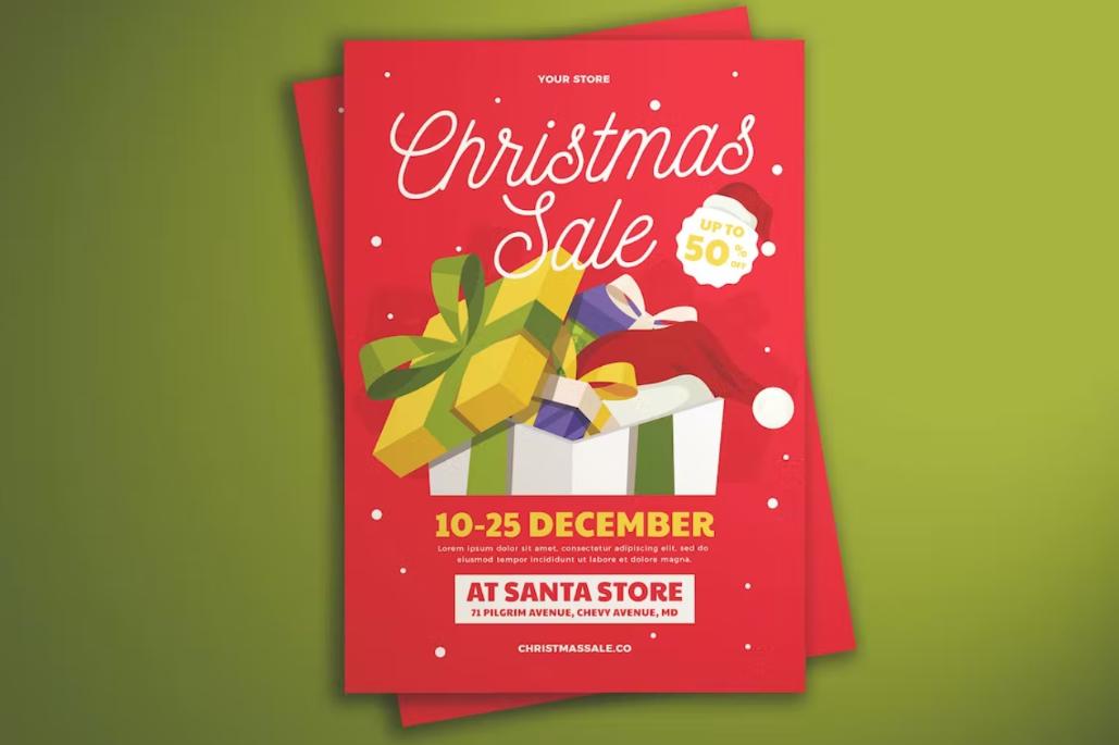 Minimals Christmas Sale Promotional Poster