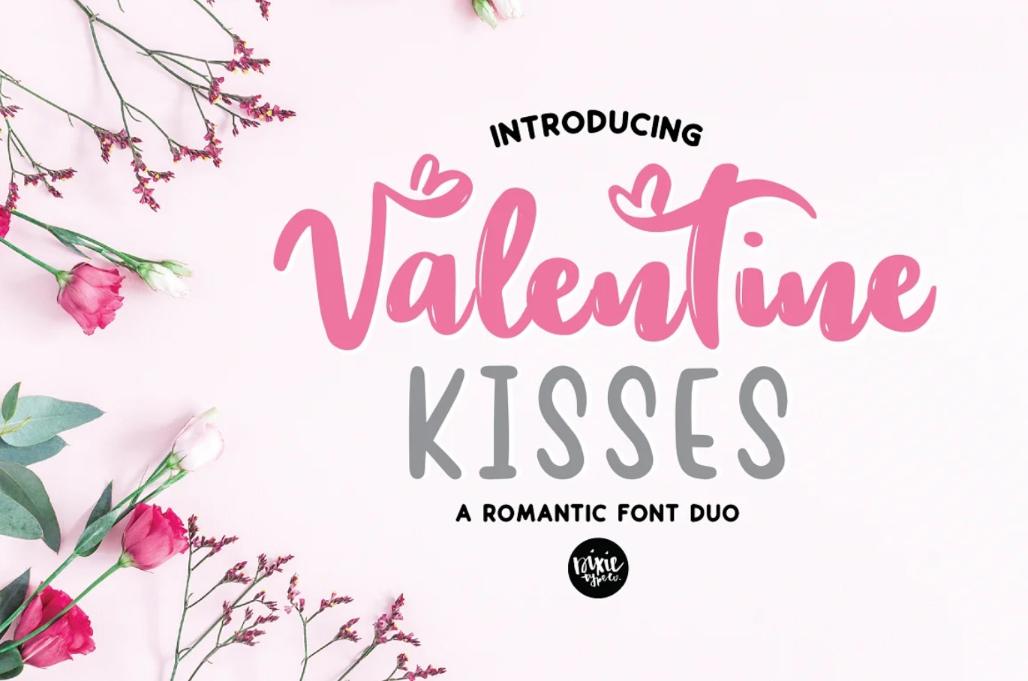 Valentine Kisses Font Duo