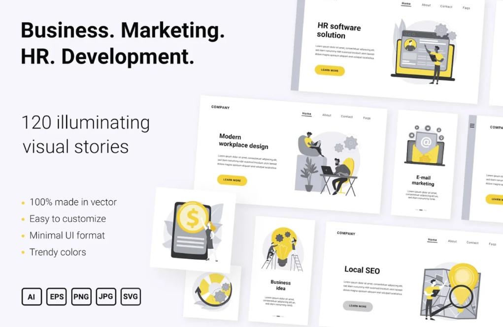 120 Business Stories Vector Designs
