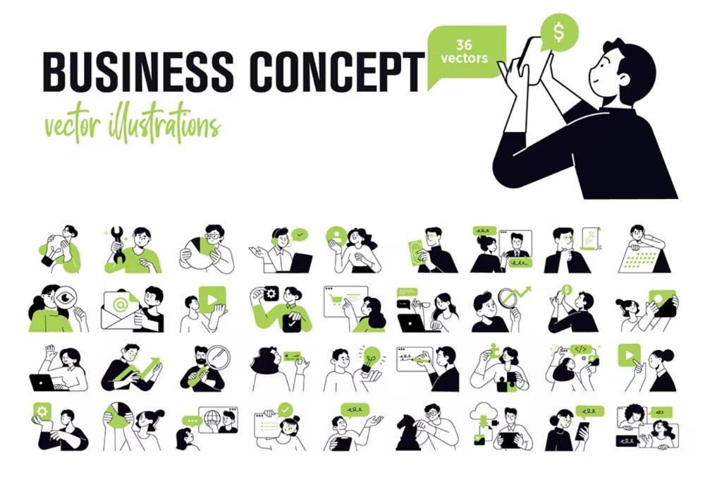 Business Activities Vector Illustrations