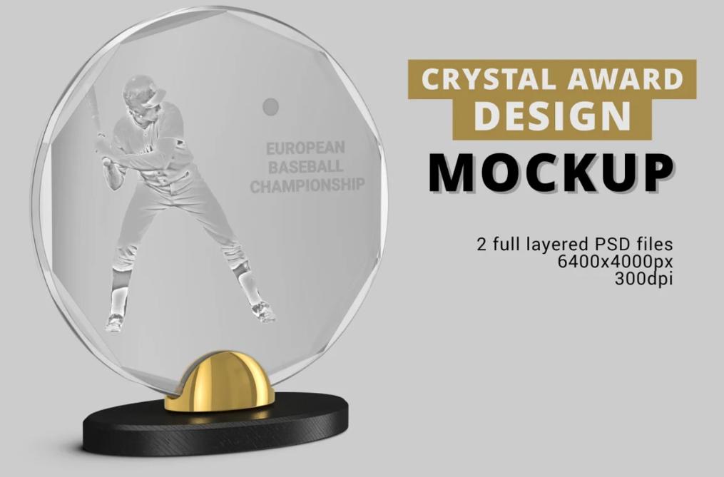 Crystal Trophy Mockup PSD