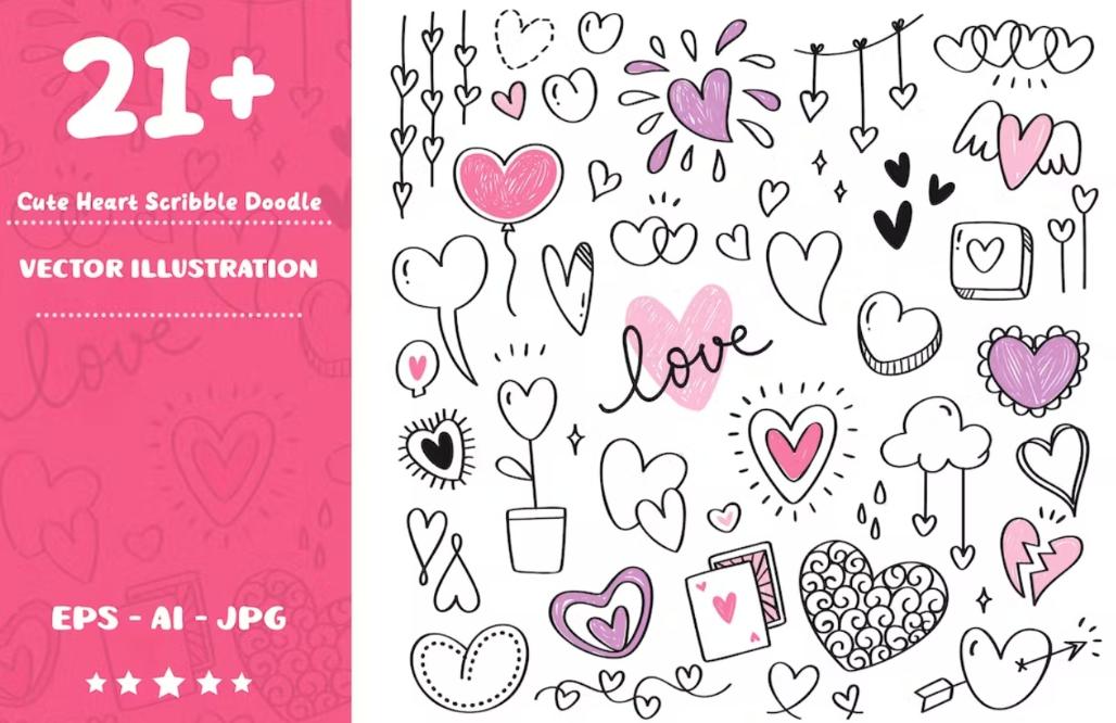 Cute Heart Illustration Designs