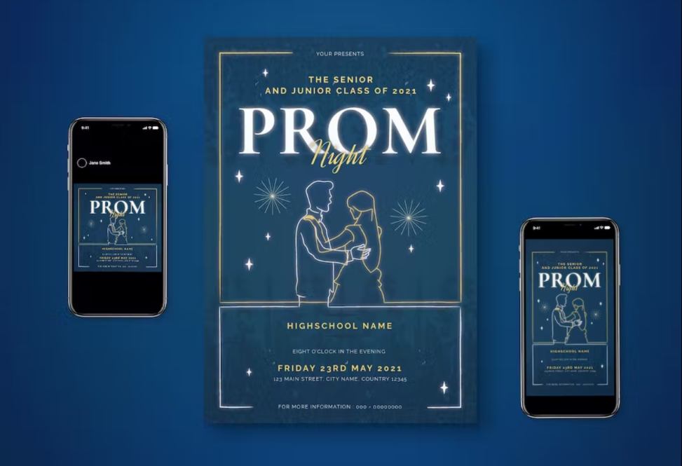 Editable Prom Party Flyer
