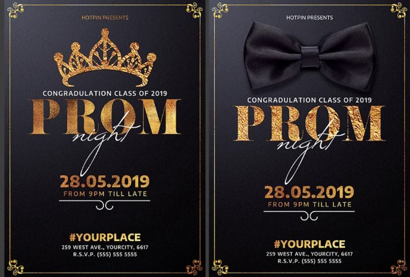 Elegant Prom Party Flyer Design