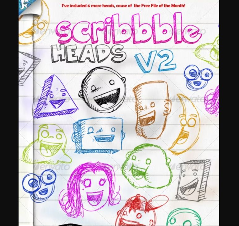 Free Scribble Head Designs
