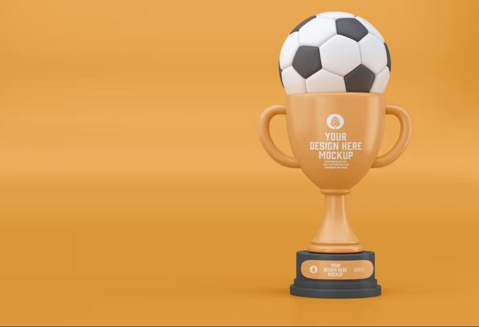 Isolated Trophy with Soccer Ball