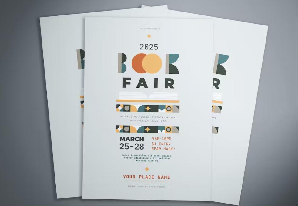 Minimal Book Fair Poster Design