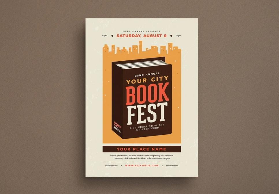 Minimal Book Fest Poster Design