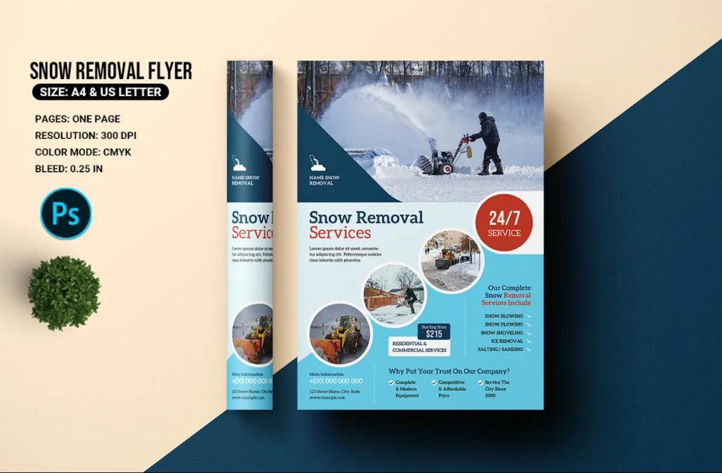 Snow Removal Company Flyer Template