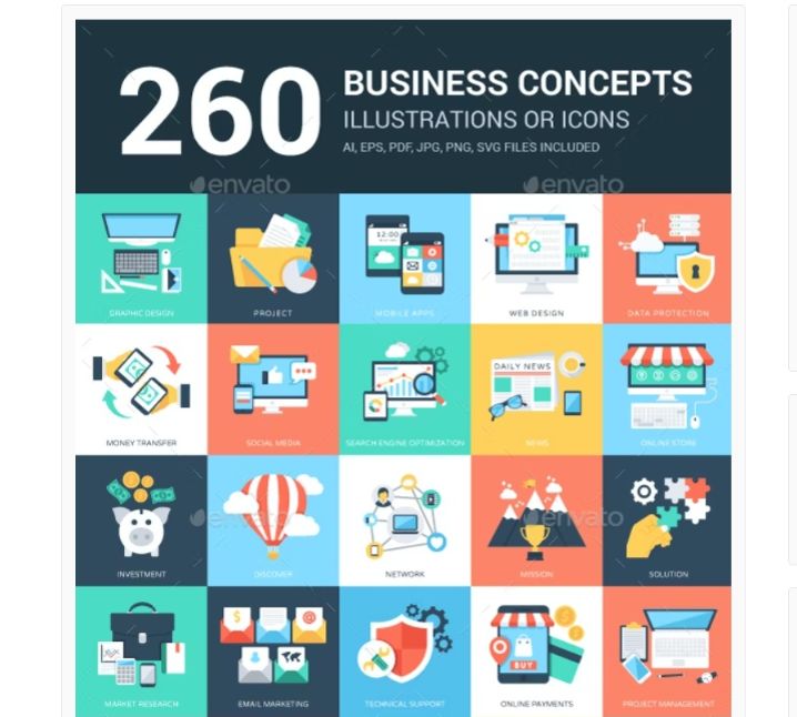 Unique Business Icons and Illustrations