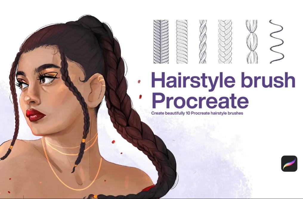 10 Hairstyle Procreate Stamps