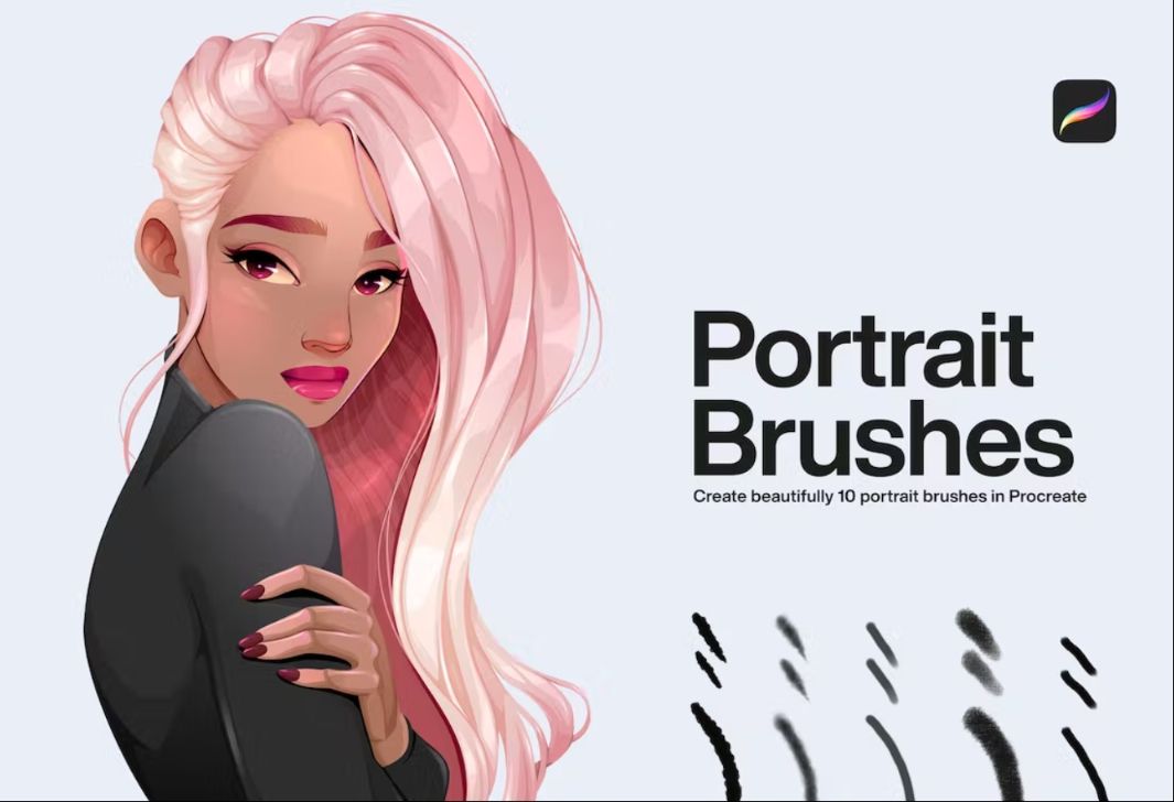 10 Portrait Brushes Procreate