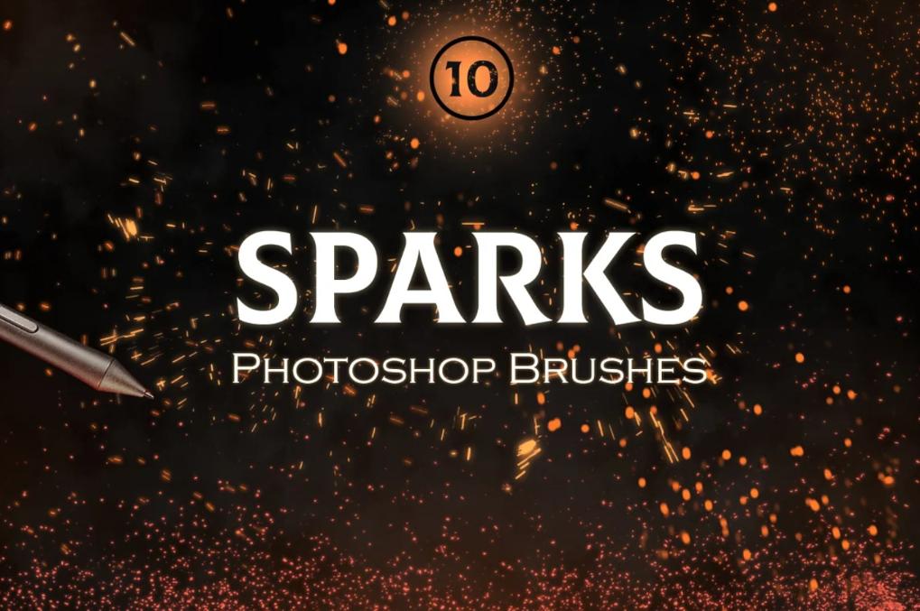 10 Sparkle Photoshop Brushes Set