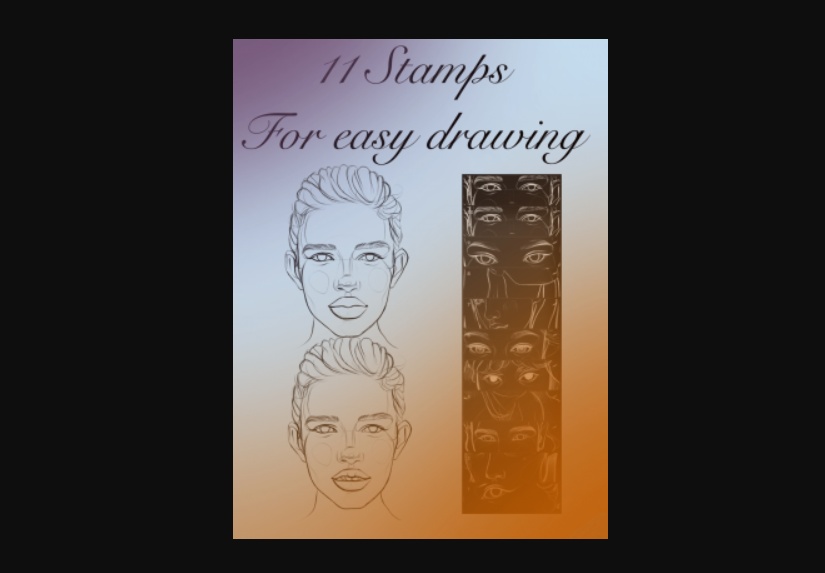 11 Stamps for Face Drawing