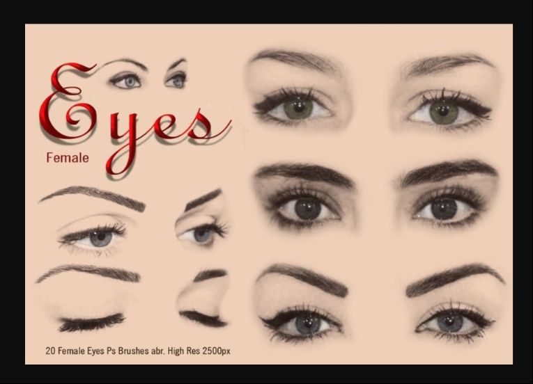 20 Female Eyes Brushes ABR