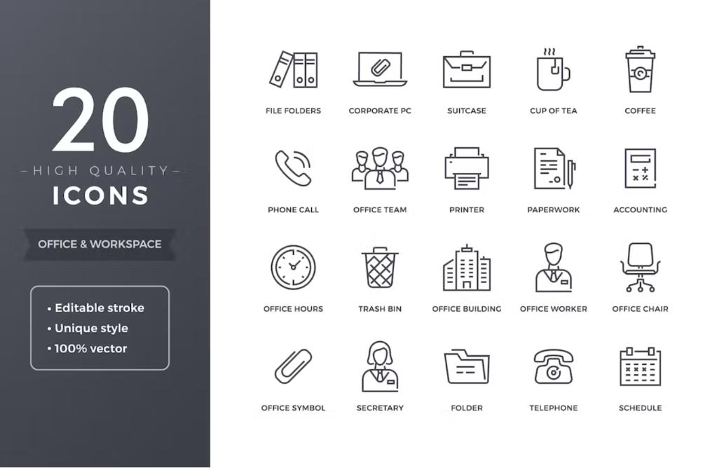 20 High Quality Icon Elements