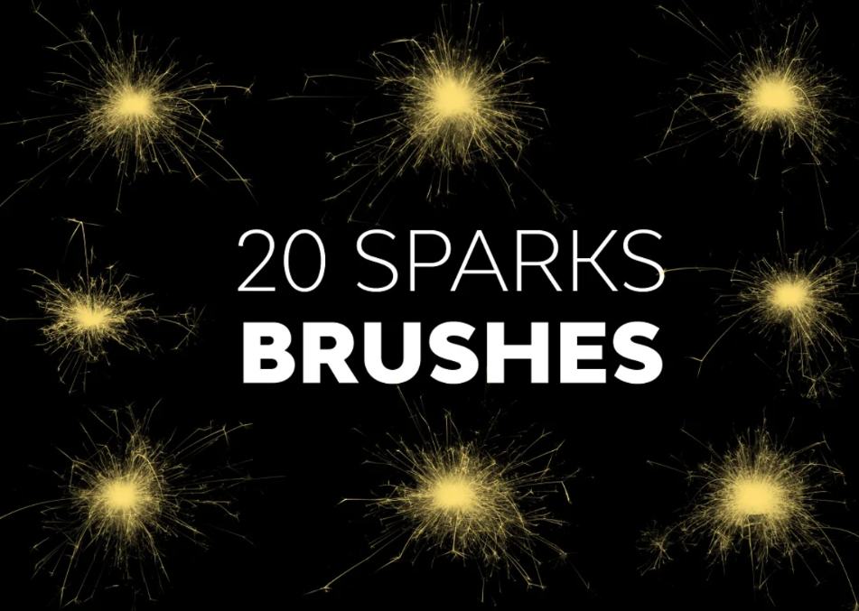 20 Unique Sparks Brushes Set
