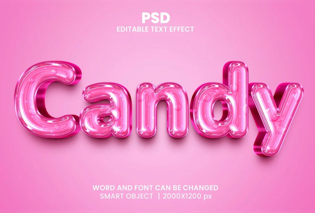 3D Editable Text Effect PSD