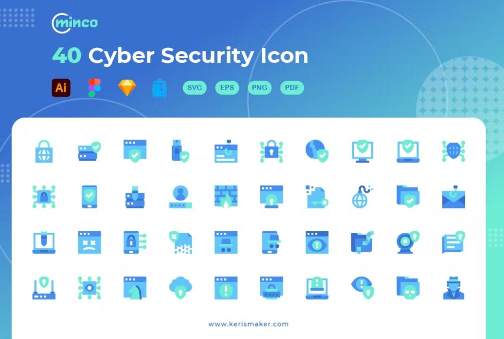 40 Cyber Security Icons