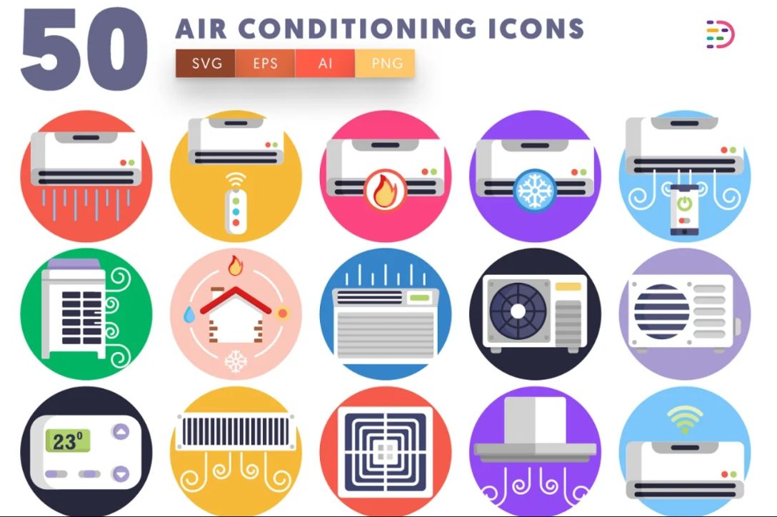 50 AC Icons Set