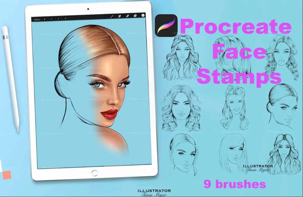 9 Procreate Face Stamps Download