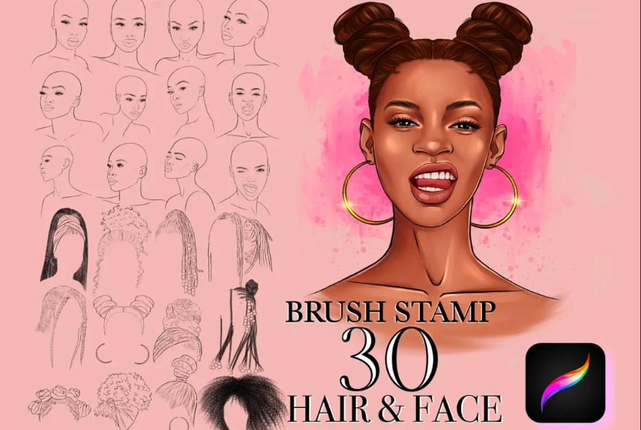 Afro Girl hair and Face Brush Set
