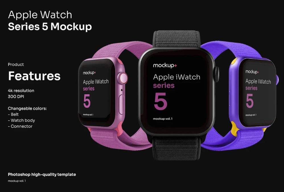 Apple Watch Series Mockup PSD