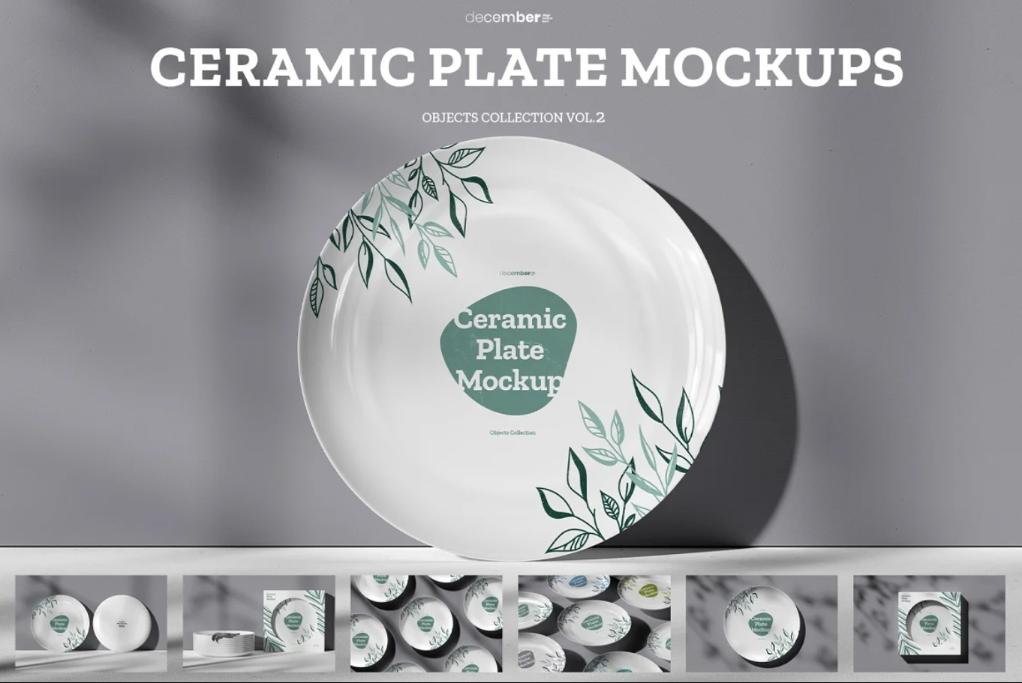 Ceramic Dessert Plate Mockups