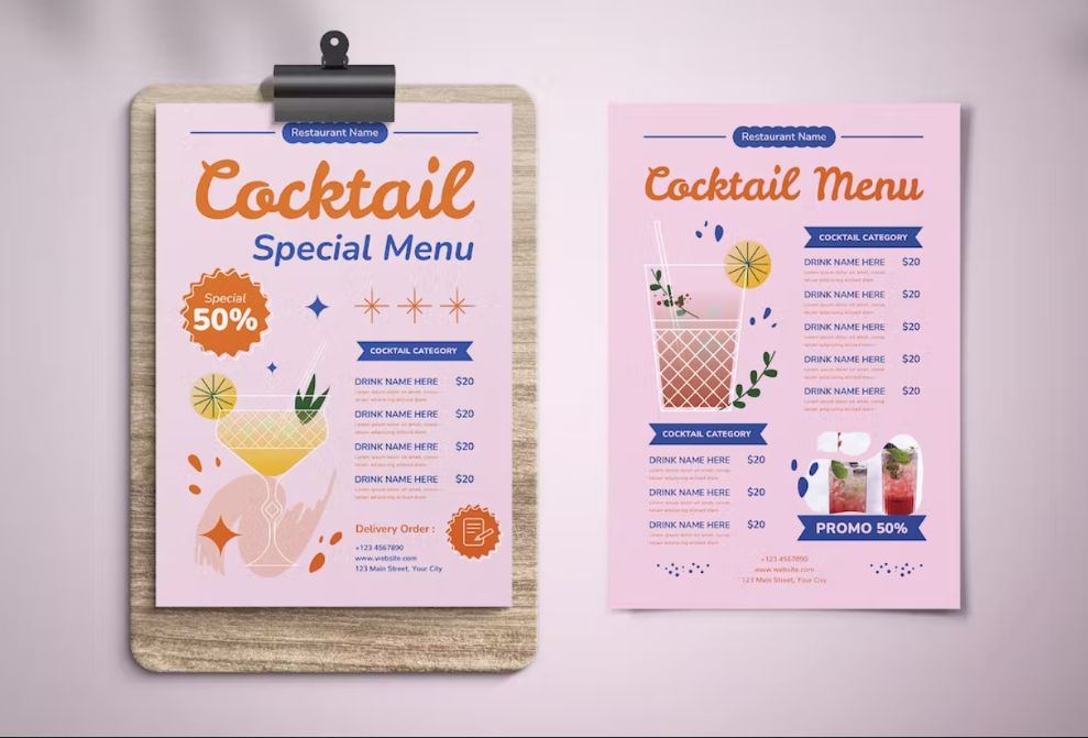 Colorfil Cocktail Menu Designs