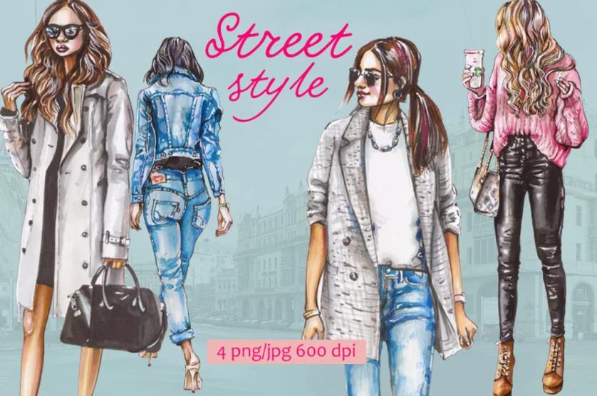 Colorful Street Clothing Illustrations