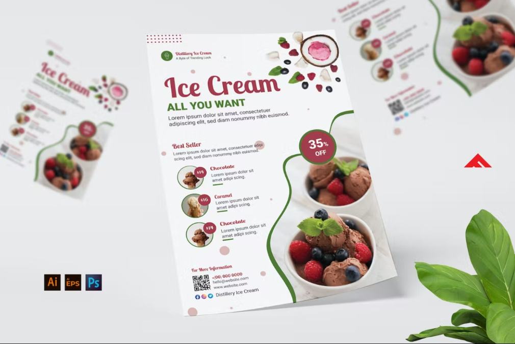 Creative Ice Cream Store flyer