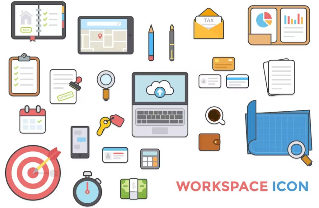 Creative Workspace Icons Set