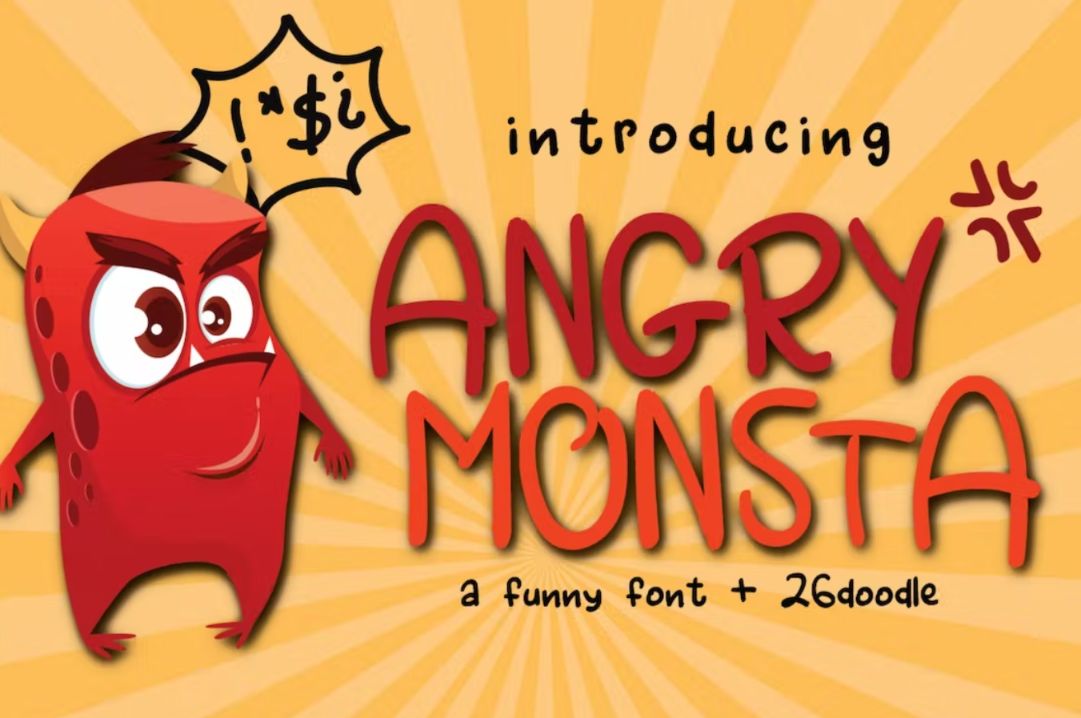 Cute Angry Monster Font