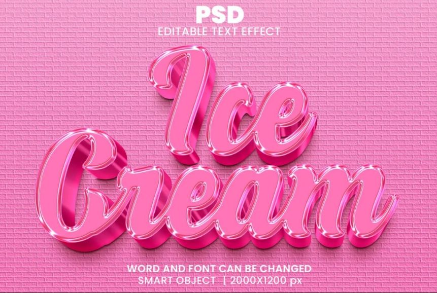 Editable Ice Cream Style Text