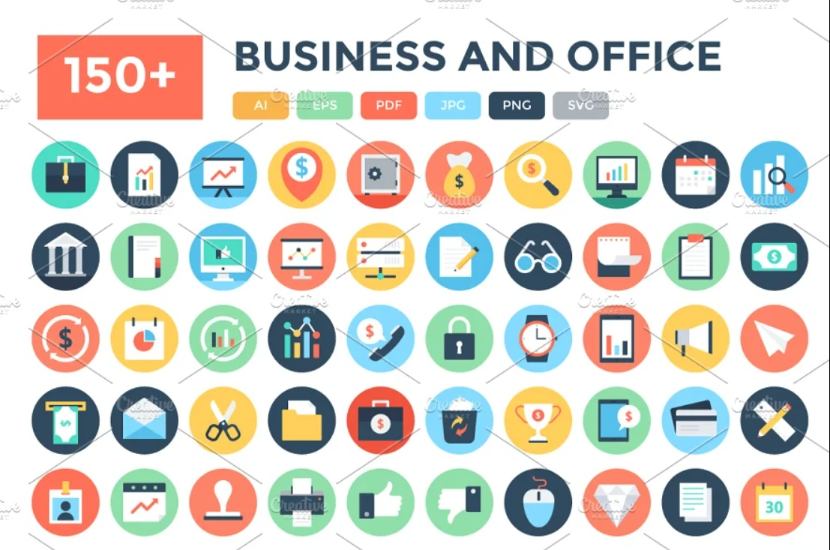 Flat Business and Icons Vectors