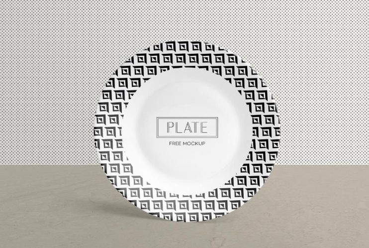 Free Ceramic Plate Mockup PSD