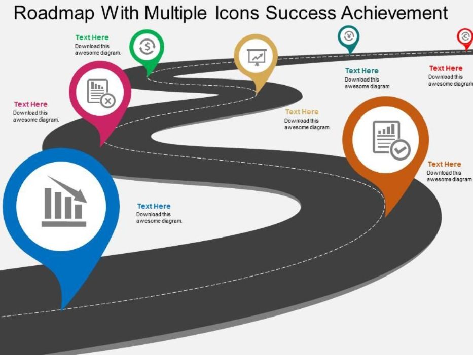 Free Roadmap with Icons Slide