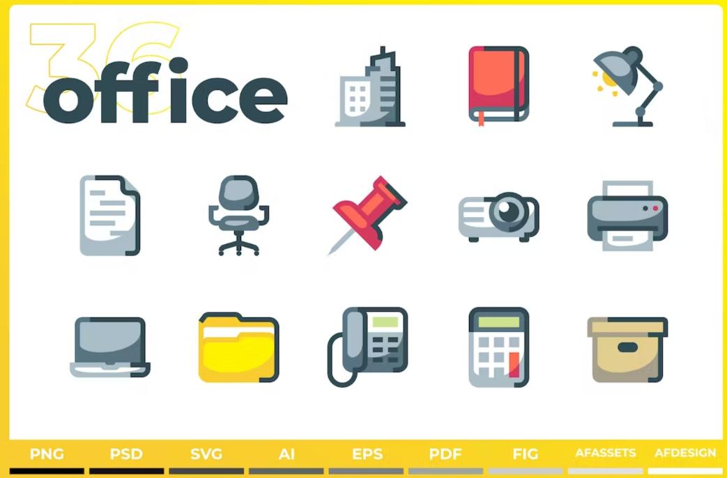 Fully Editable Office Related Icons