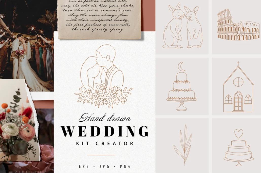 Hand Drawn Wedding Kit Illustrators