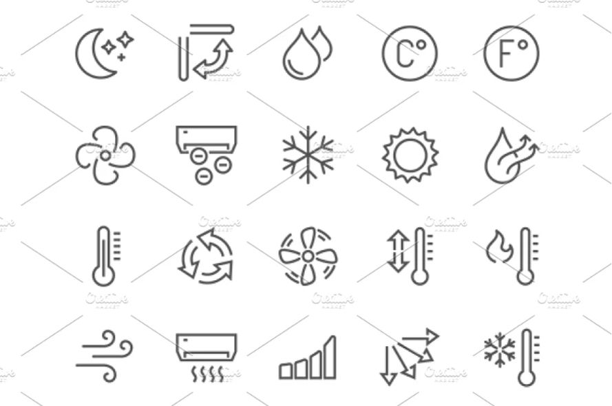 Line Style AC icons