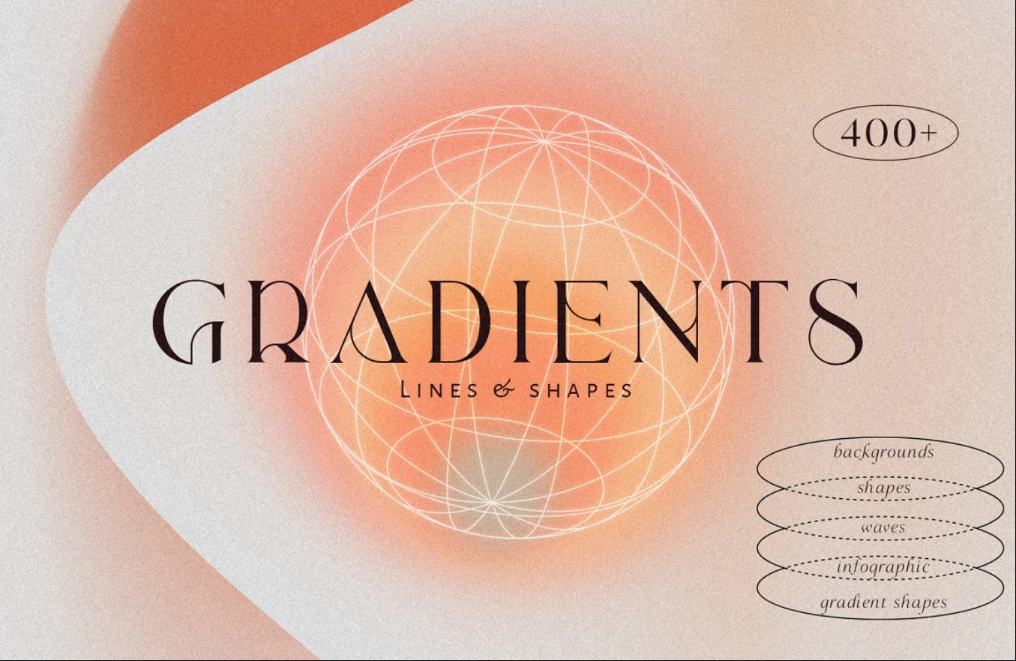 Peach Gradient Shapes and Textures