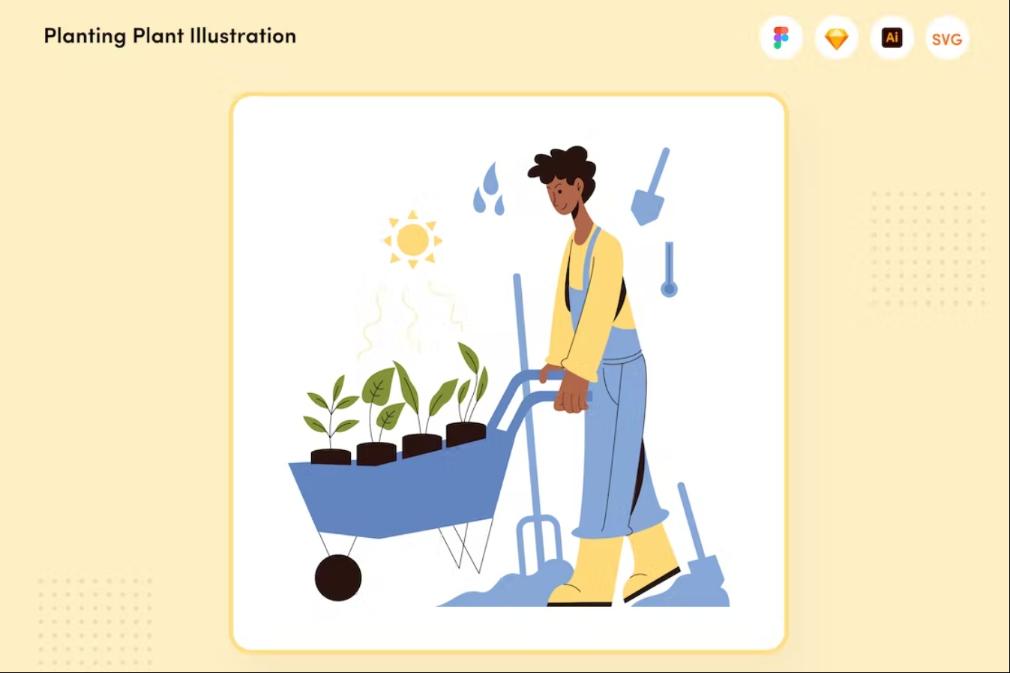 Planting Plant Illustration Designs