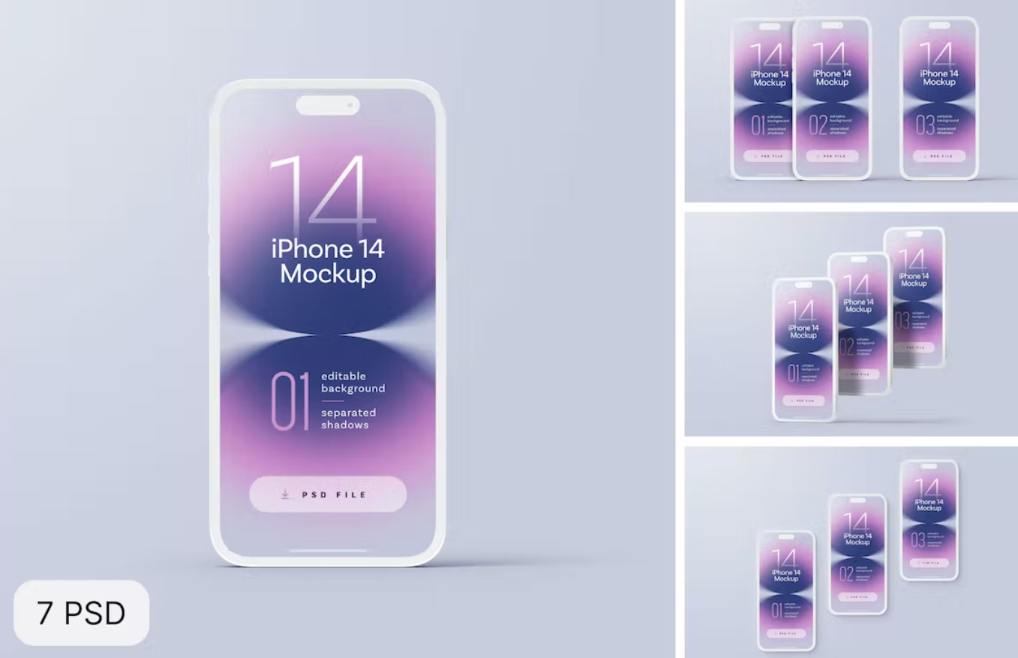 Professional iPhone Clay Mockup PSD