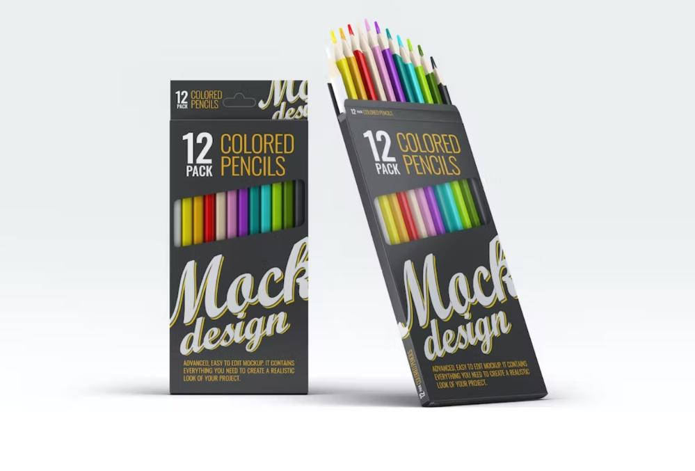 Realistic Colored Pencils Mockups