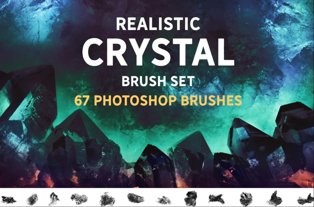 Realistic Crystal Brushes Set