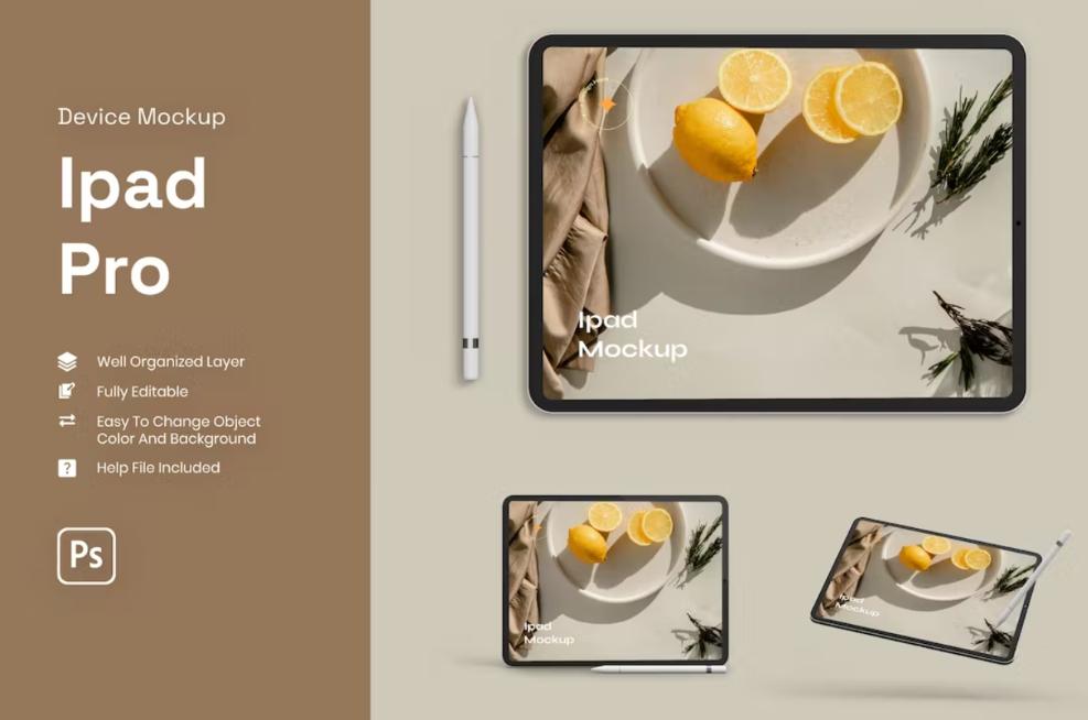 Realistic iPad Pro Mockups
