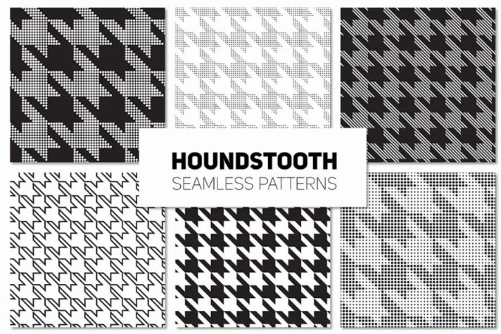 Seamless Houndstooth Patterns Set