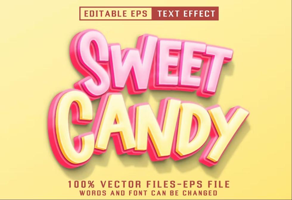 Sweet Candy Text PSD