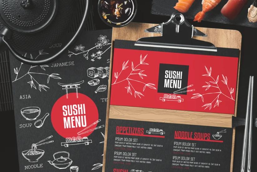 Tri Fold Sushi Menu Template