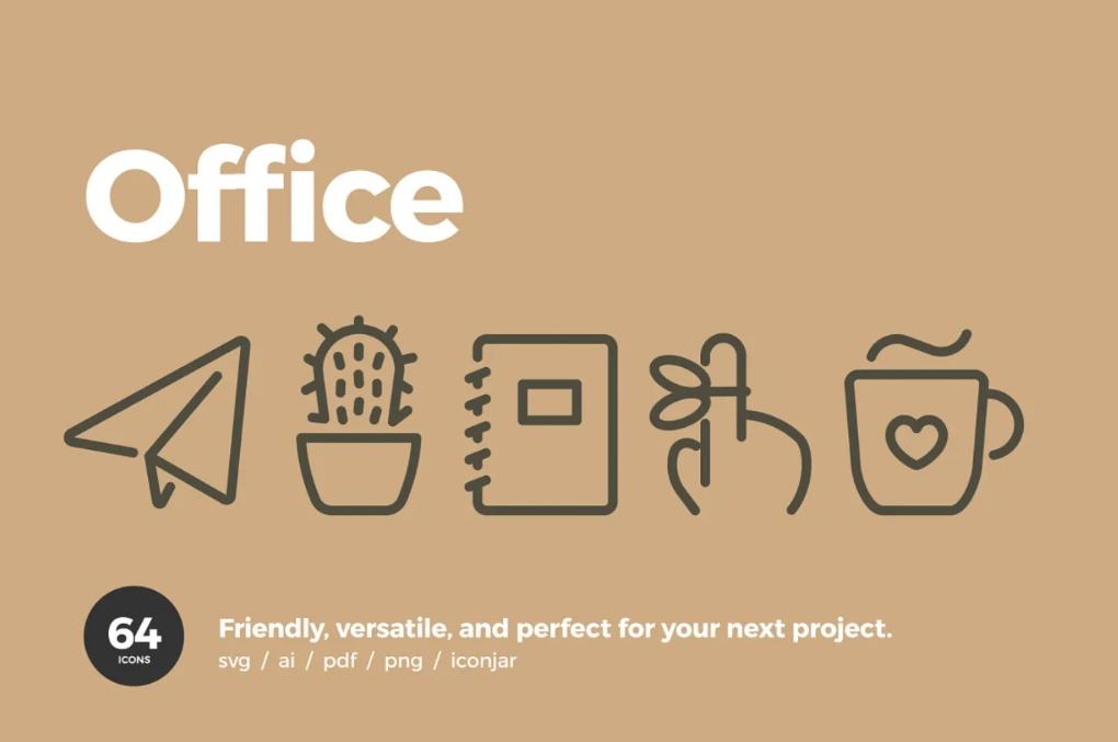 Versatile Office Line Icons